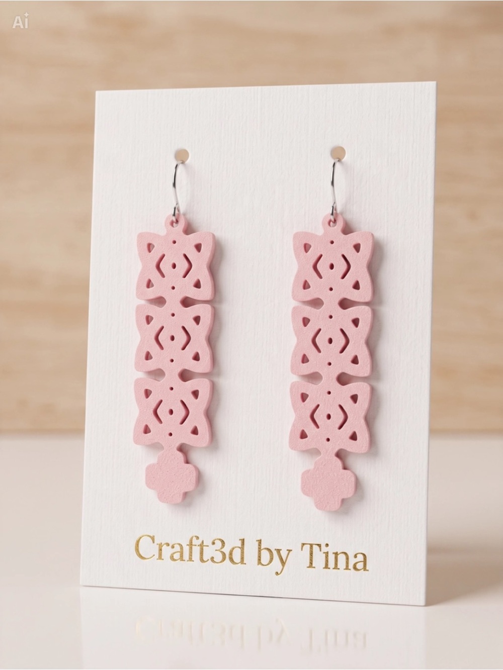 Pink Layered Floral Drop Earrings